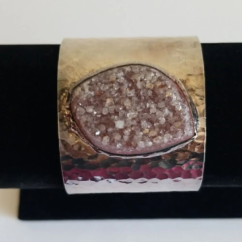 Charlene K Cuff Bracelet with Druzy, NWOT